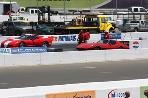 Photo of corvettes leaving the line at Infiineon